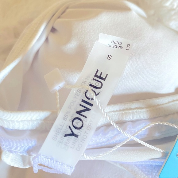 Yonique Vintage Style Push Up White Halter Bikini Set 2 Piece Size Small NWT - Picture 11 of 11